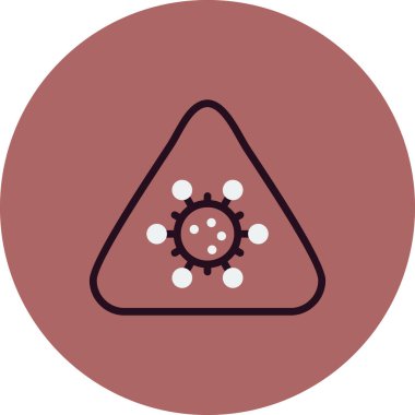 Virüs ikonu vektör illüstrasyonu. Uyarı 