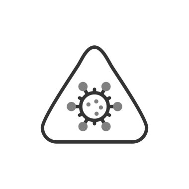 Virüs ikonu vektör illüstrasyonu. Uyarı 