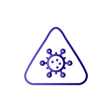 Virüs ikonu vektör illüstrasyonu. Uyarı 