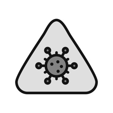 Virüs ikonu vektör illüstrasyonu. Uyarı 