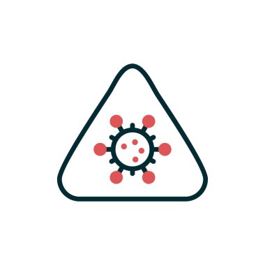 Virüs ikonu vektör illüstrasyonu. Uyarı 