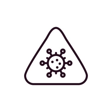 Virüs ikonu vektör illüstrasyonu. Uyarı 