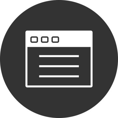 Web sayfası simgesi, basit vektör illüstrasyonu