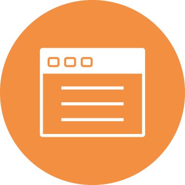 Web sayfası simgesi, basit vektör illüstrasyonu