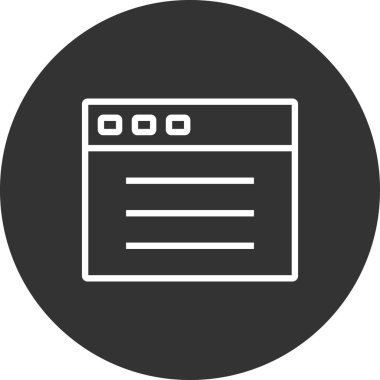 Web sayfası simgesi, basit vektör illüstrasyonu