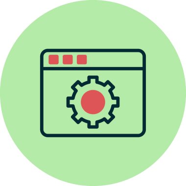 Tarayıcı için web simgesi, vektör illüstrasyonu. Web Ayarları