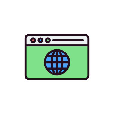 Web sitesi simgesi, vektör illüstrasyon tasarımı 
