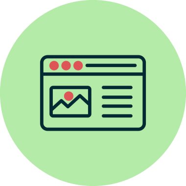 İnternet sitesi. Web simgesi basit bir illüstrasyon. günlük tarayıcı