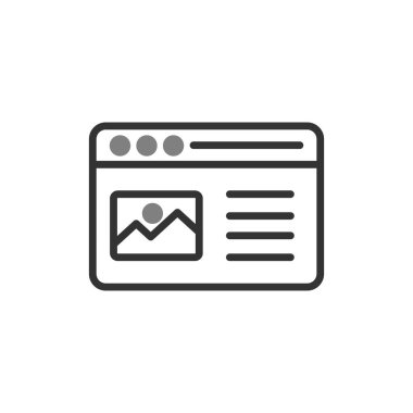 İnternet sitesi. Web simgesi basit bir illüstrasyon. günlük tarayıcı