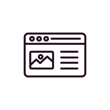 İnternet sitesi. Web simgesi basit bir illüstrasyon. günlük tarayıcı