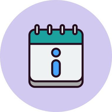 Takvim simgesi vektör çizimi. Bilgi 