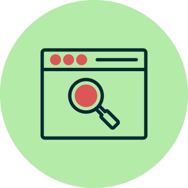 Tarayıcı penceresi. Basit bir çizim. Arama simgesi