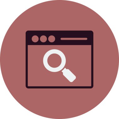 Tarayıcı penceresi. Basit bir çizim. Arama simgesi