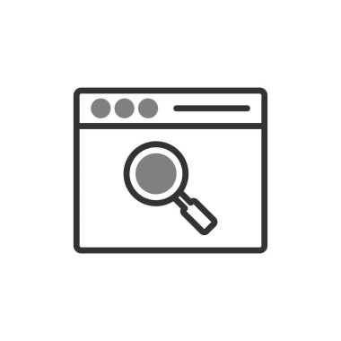 Tarayıcı penceresi. Basit bir çizim. Arama simgesi