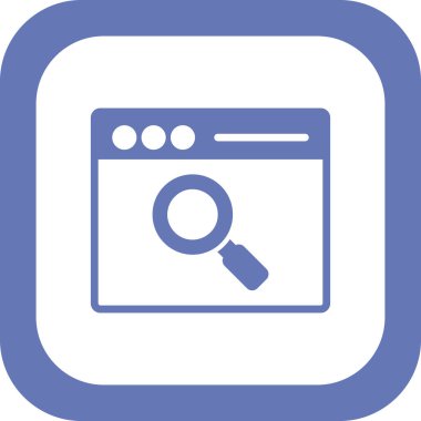 Tarayıcı penceresi. Basit bir çizim. Arama simgesi