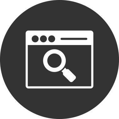 Tarayıcı penceresi. Basit bir çizim. Arama simgesi