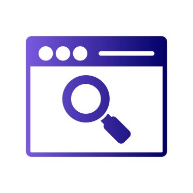 Tarayıcı penceresi. Basit bir çizim. Arama simgesi