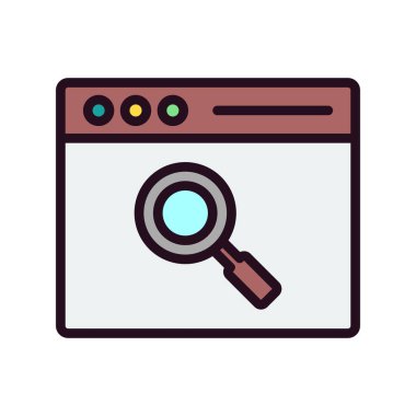 Tarayıcı penceresi. Basit bir çizim. Arama simgesi