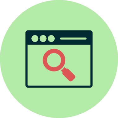 Tarayıcı penceresi. Basit bir çizim. Arama simgesi