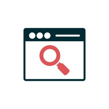 Tarayıcı penceresi. Basit bir çizim. Arama simgesi