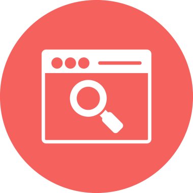 Tarayıcı penceresi. Basit bir çizim. Arama simgesi