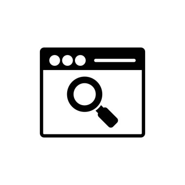 Tarayıcı penceresi. Basit bir çizim. Arama simgesi
