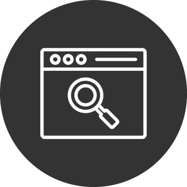 Tarayıcı penceresi. Basit bir çizim. Arama simgesi