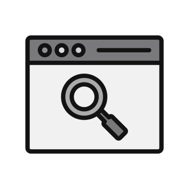 Tarayıcı penceresi. Basit bir çizim. Arama simgesi