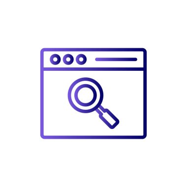 Tarayıcı penceresi. Basit bir çizim. Arama simgesi