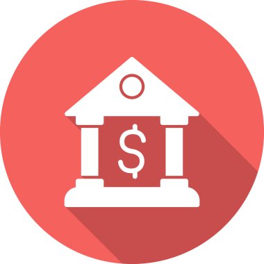 Banka binası simgesi, vektör illüstrasyonu 