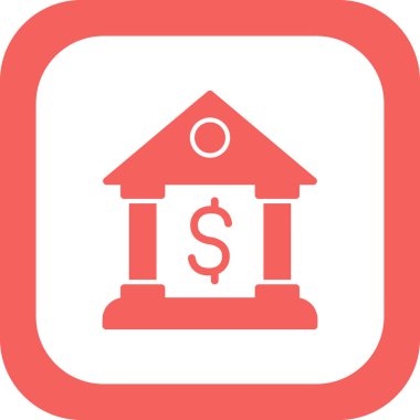 Banka binası simgesi, vektör illüstrasyonu 