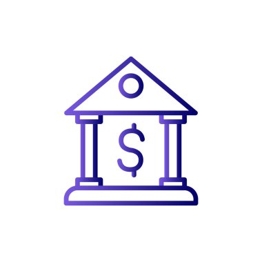 Banka binası simgesi, vektör illüstrasyonu 