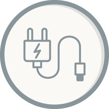 Tak vektör ince çizgi simgesi, Şarj 