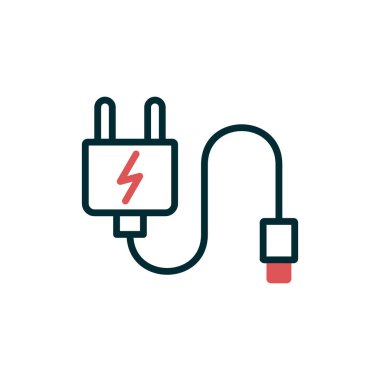 Tak vektör ince çizgi simgesi, Şarj 