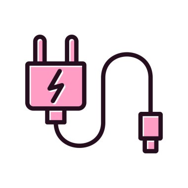 Tak vektör ince çizgi simgesi, Şarj 