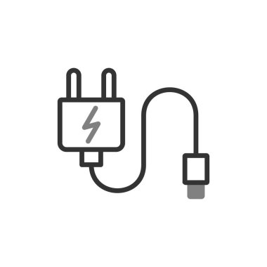 Tak vektör ince çizgi simgesi, Şarj 