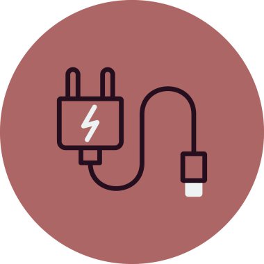 Tak vektör ince çizgi simgesi, Şarj 