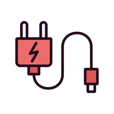 Tak vektör ince çizgi simgesi, Şarj 