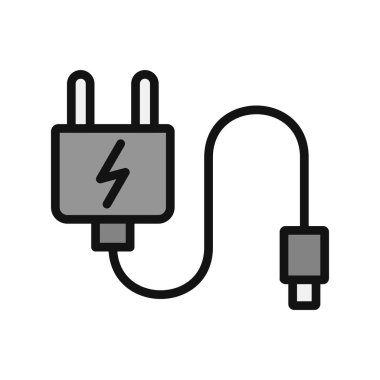 Tak vektör ince çizgi simgesi, Şarj 