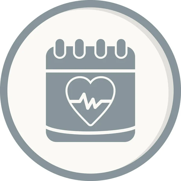 Calendar Icon Vector Isolated White Background Heart Transparent Sign Hearth — Vector de stock