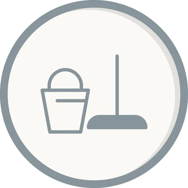 Ведро Иконка Веб Простой Дизайн Значок Очистки — стоковый вектор
