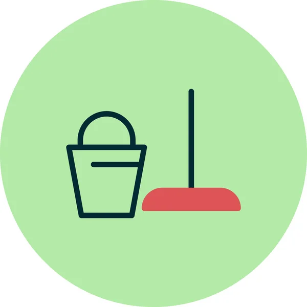 Відро Веб Іконка Простий Дизайн Піктограма Очищення — стоковий вектор
