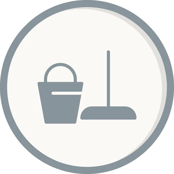 Bucket Web Icon Simple Design Cleaning Icon — Stock Vector