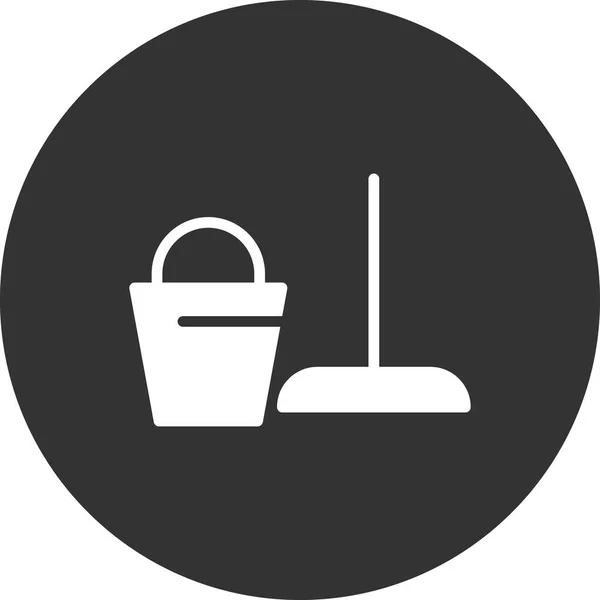 Ведро Иконка Веб Простой Дизайн Значок Очистки — стоковый вектор