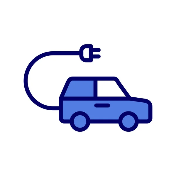 Ηλεκτρικό Αυτοκίνητο Web Εικονίδιο Απλή Απεικόνιση — Διανυσματικό Αρχείο