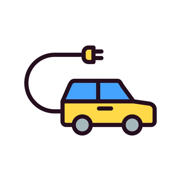 Ηλεκτρικό Αυτοκίνητο Web Εικονίδιο Απλή Απεικόνιση — Διανυσματικό Αρχείο