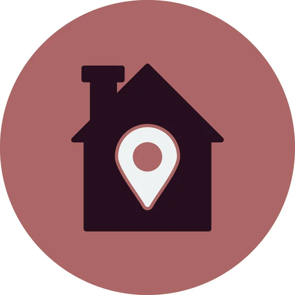 Vector House Glyph Icon Home Location — Stock Vector