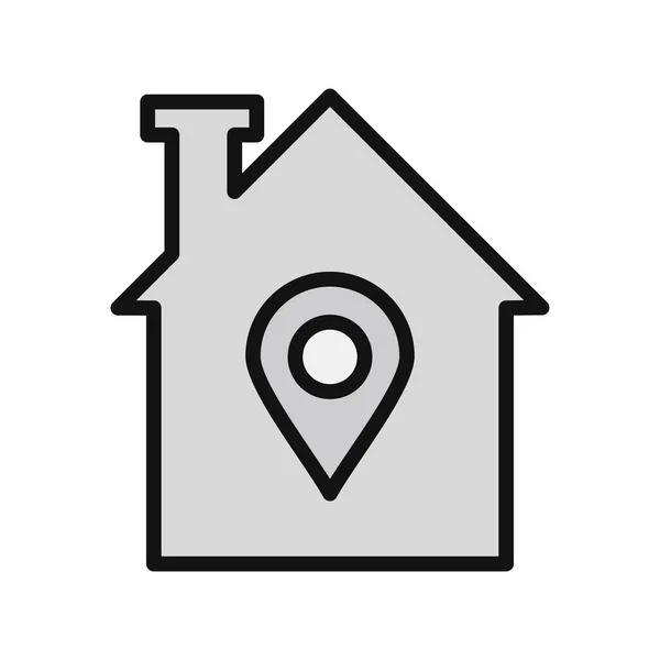 Vektor Haus Glyphen Symbol Home Standort — Stockvektor