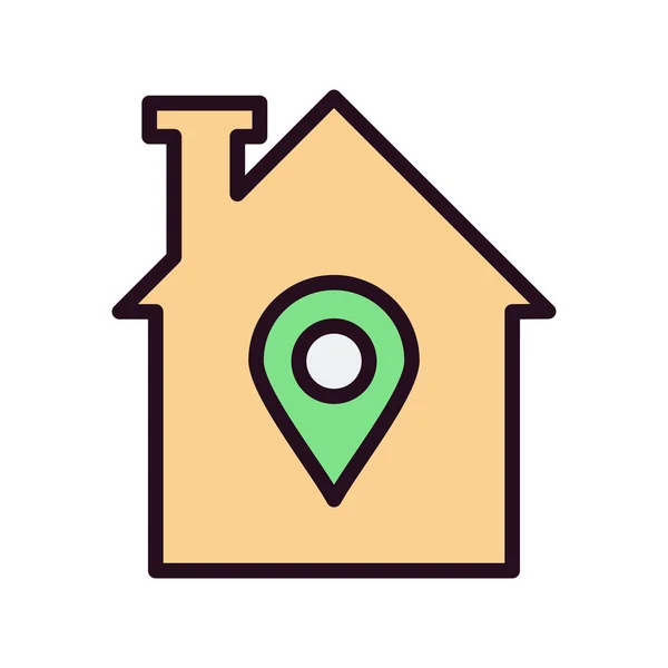 Vector House Glyph Icon Home Location - Stok Vektor