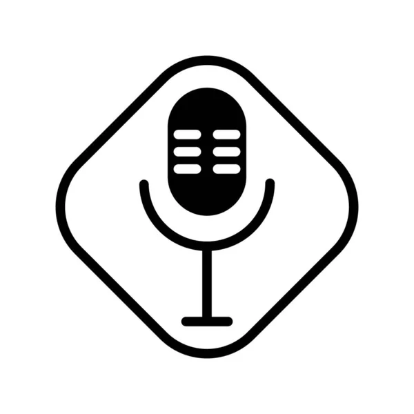 Microphone Icon Vector Illustration Design — Stok Vektör